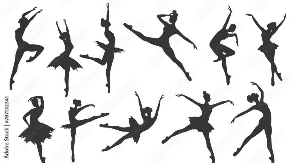 Ballerina silhouette. ballet dancer silhouette with vector