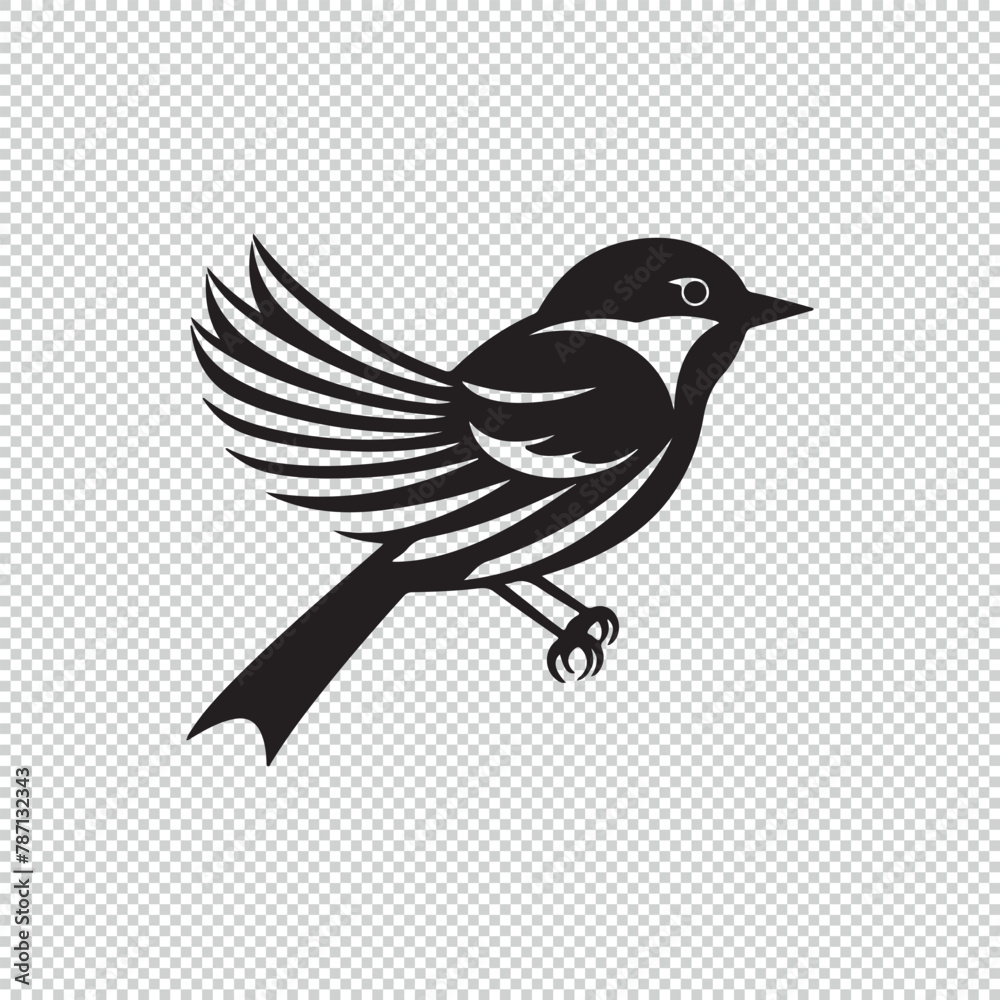 Fototapeta premium Black bird icon logo design, vector illustration on transparent background