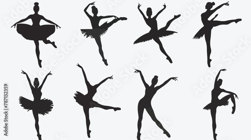 Ballerina silhouette. ballet dancer silhouette with vector