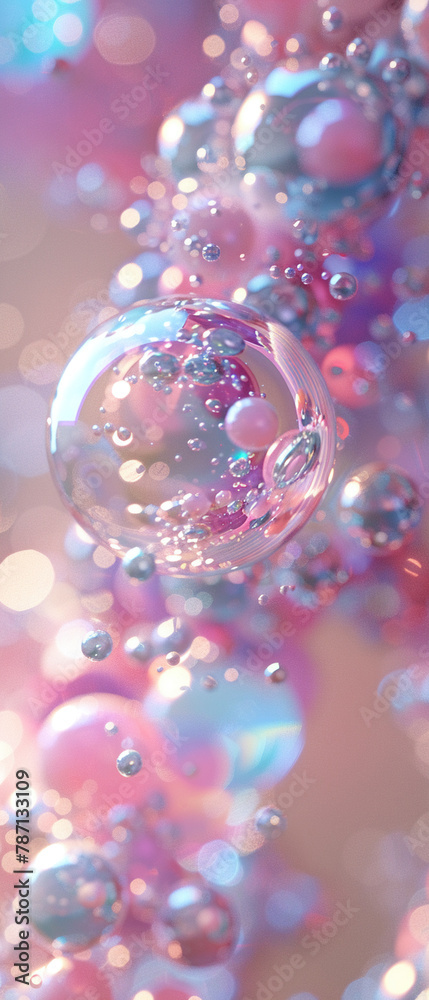 Layered quantum dots, 3D rendering, pastel shades, soft focus, serene mood. Layered quantum dots, 3D rendering, pastel shades, soft focus, serene mood.