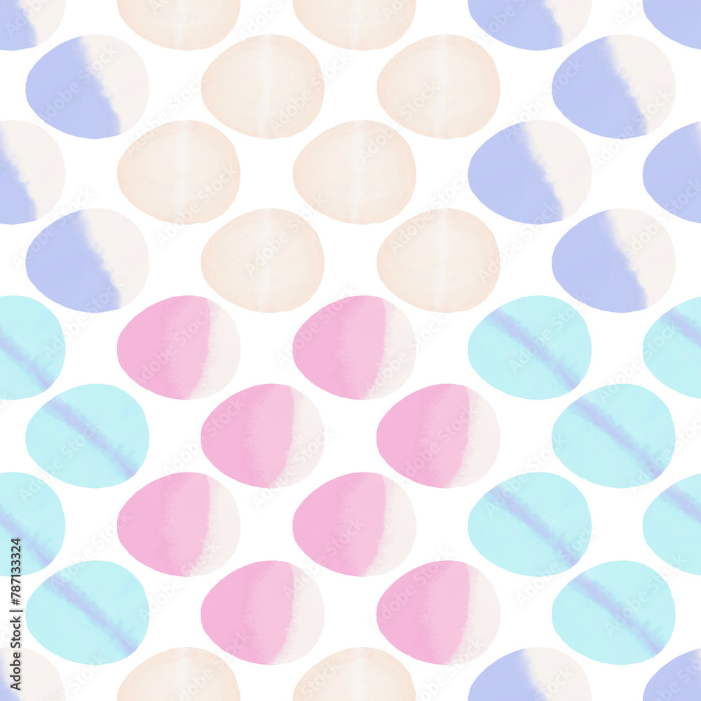 Seamless pattern with easter eggs, hand drawn illustration in watercolor style Seamless pattern with easter eggs, hand drawn illustration in watercolor style