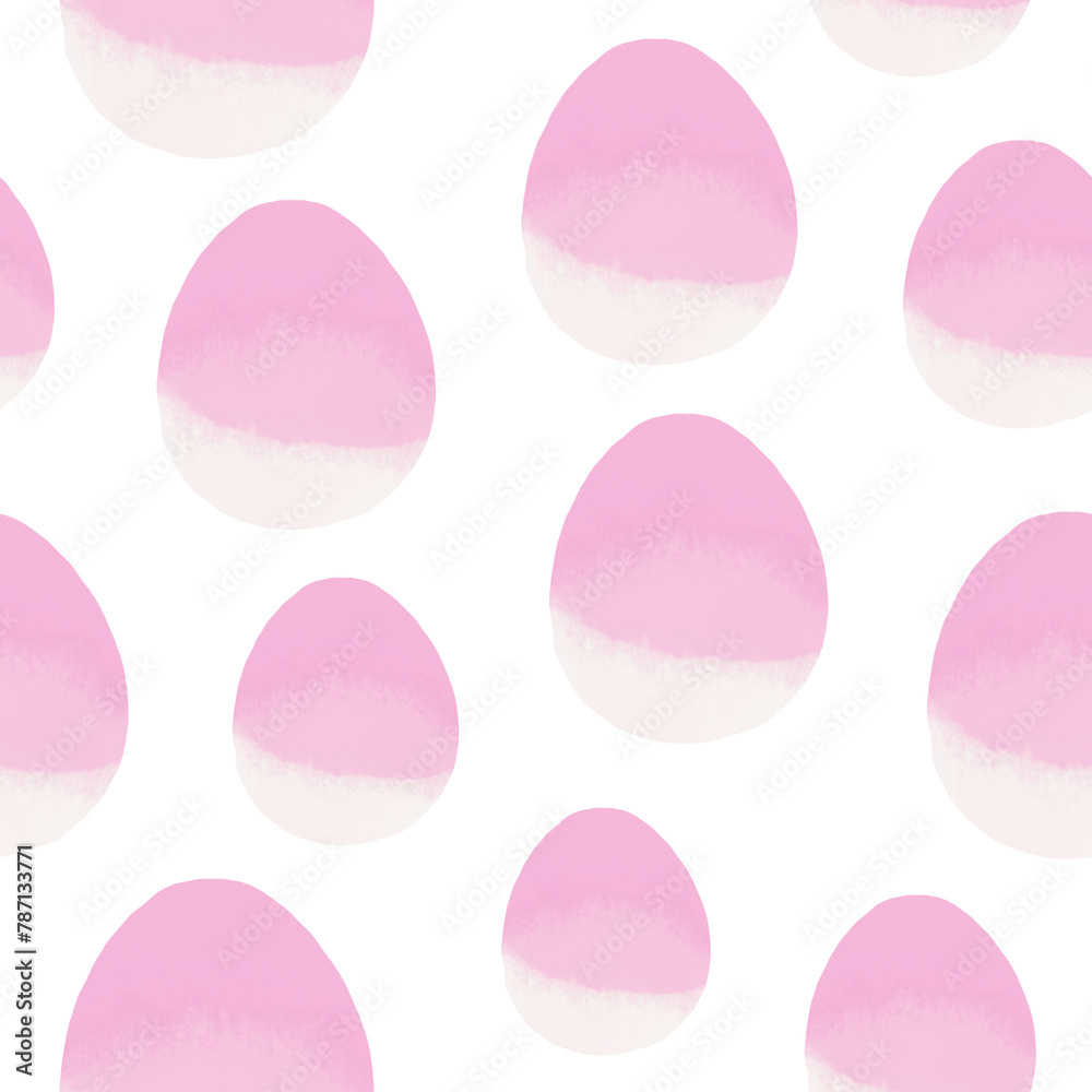 Seamless pattern with easter eggs, hand drawn illustration in watercolor style Seamless pattern with easter eggs, hand drawn illustration in watercolor style