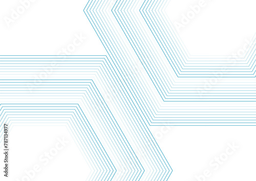 Blue hexagonal lines abstract futuristic technology background. Vector minimal art design