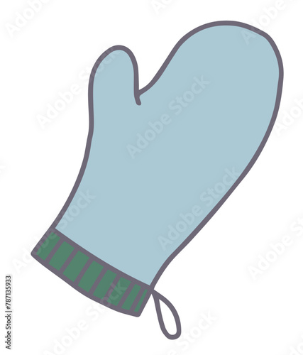 Oven Mitten Baking tools and utensils Vector Graphic Elements, Cooking and culinary kitchen tools clipart set