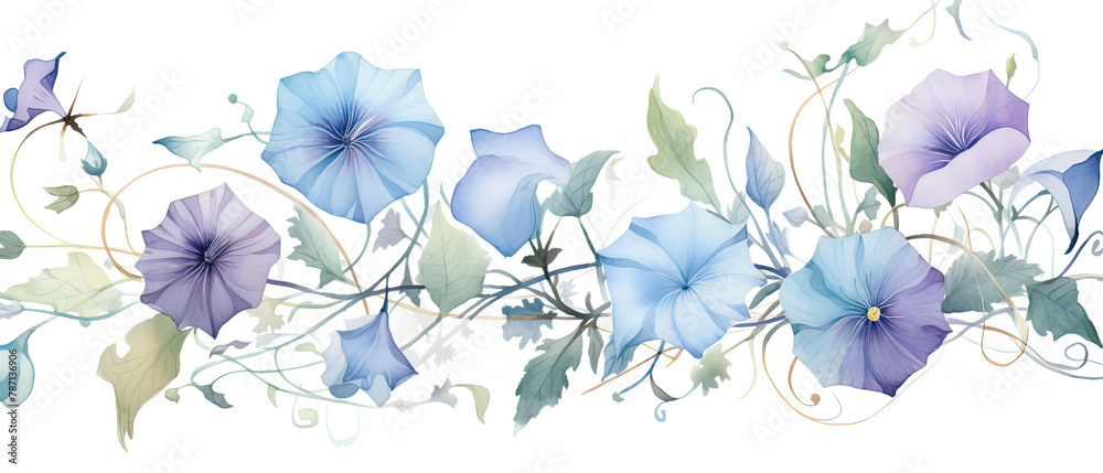 a painting of a bunch of flowers on a white background