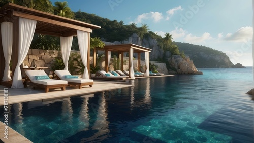 Luxurious cliffside villa overlooking the sea