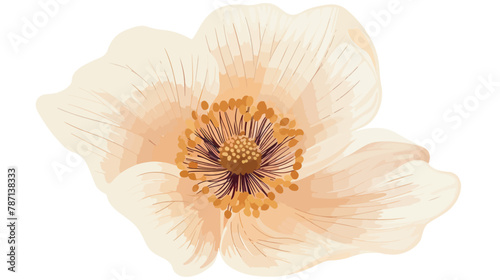 Beige flower. A beautiful decorative flower. Illustration