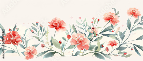a painting of a bunch of flowers on a white background © Masum