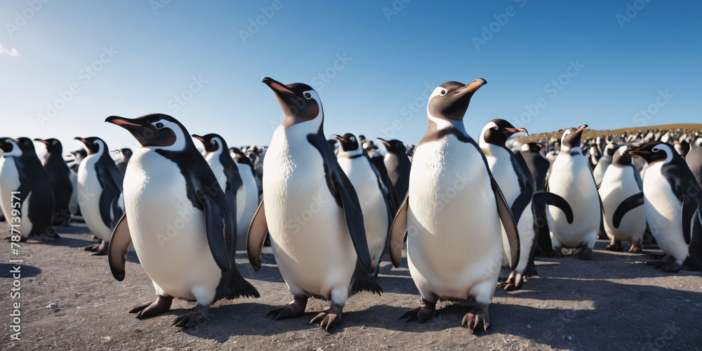 Fototapeta premium group of emperor penguins