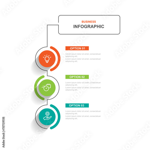 Design template infographic vector element with 3 step line connected suitable for workflow, business information and graphic design more 