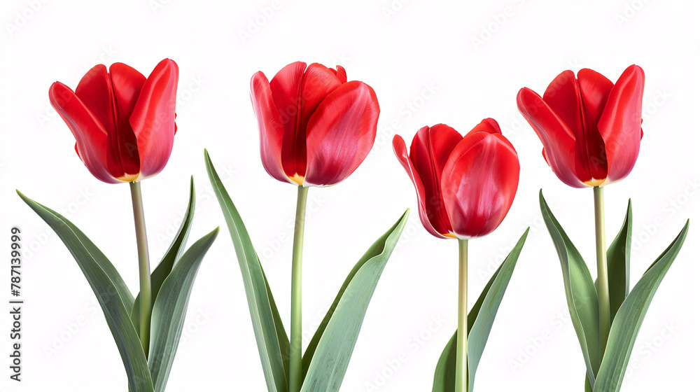Captivating Tulip Isolation: Vibrant Beauty on a White Canvas Captivating Tulip Isolation: Vibrant Beauty on a White Canvas