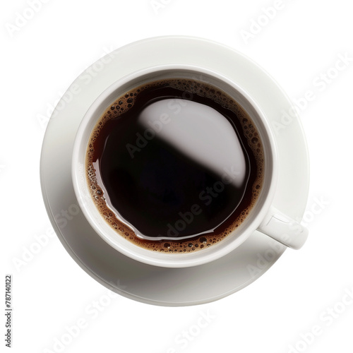 A cup of black coffee  reflecting the morning ritual of awakening  isolated on transparent background