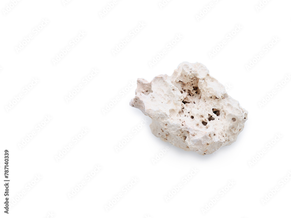 Perforated grey stone top view isolated on white background with space for text Perforated grey stone top view isolated on white background with space for text
