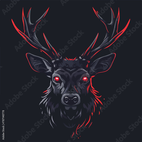 Illustration of a deer head in vectorial