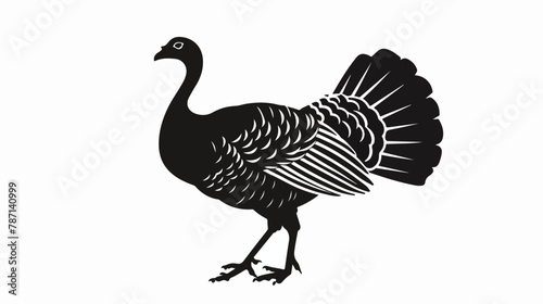 Black silhouette of a Turkey on a white background
