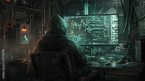 Enigmatic Cyber Realm: Anonymous Hacker Unraveling Code