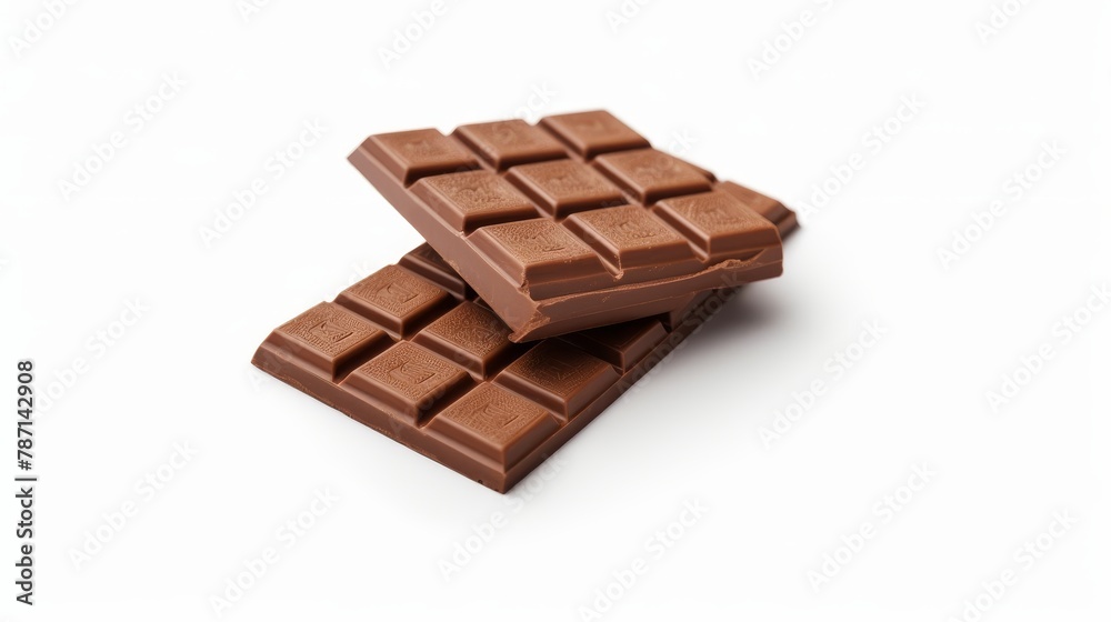 Chocolate Bar Isolated on White Background. Generative AI Chocolate Bar Isolated on White Background. Generative AI