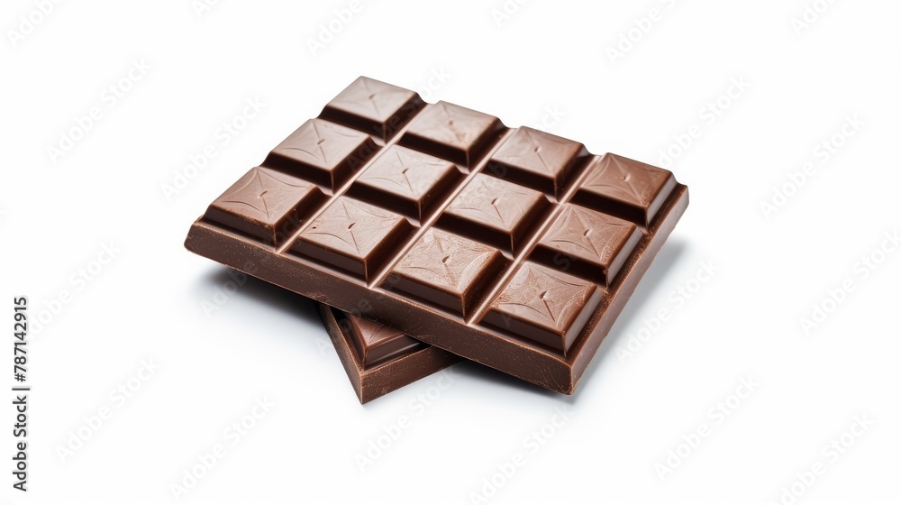 Chocolate Bar Isolated on White Background. Generative AI Chocolate Bar Isolated on White Background. Generative AI