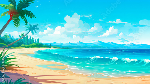 Sand and tropical sea background. Summer vacation concept.