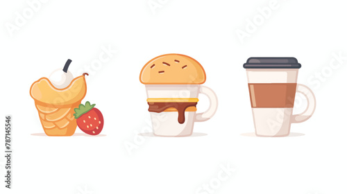 Breakfast icon Vector symbol on a background flat vector