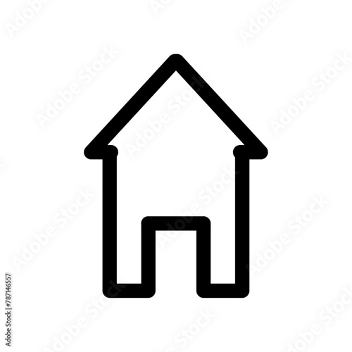Home line icon. House outline sign. Editable stroke. Vector graphics