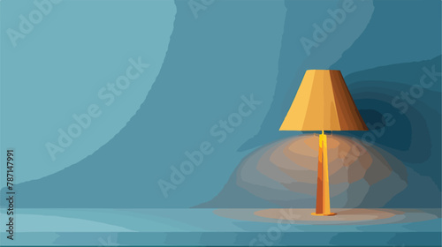 Paper cut Table lamp icon isolated on grey background