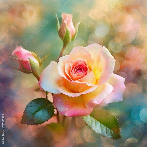  a photograph into a stunning piece of digital art by adding ethereal rose accents  evoking a sense of romance and whimsy