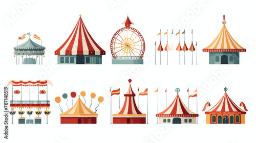 Park flat element. Cartoon carnival circus