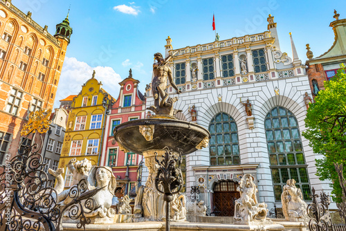 Famous fountain in Gdansk