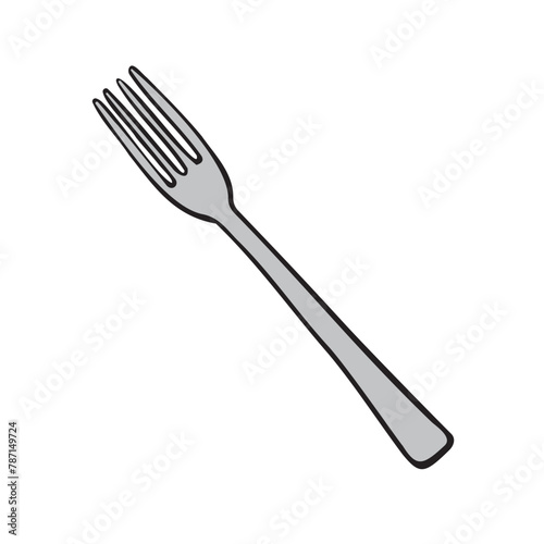 Vector hand drawn doodle sketch fork isolated on white background