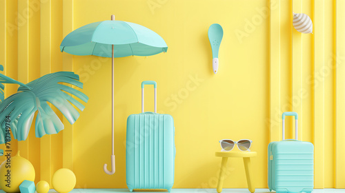 Fondo amarillo para viajes de verano 