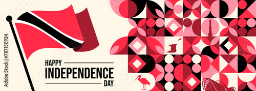 Trinidad and Tobago Independence Day card, August 31. Banners

 photo