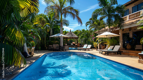 Relaxation by the pool: Palm trees, cocktails and a carefree atmosphere.