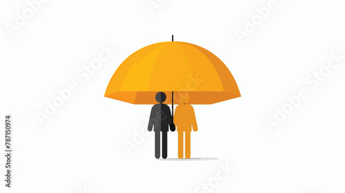 People under umbrella. insurance symbol protection 