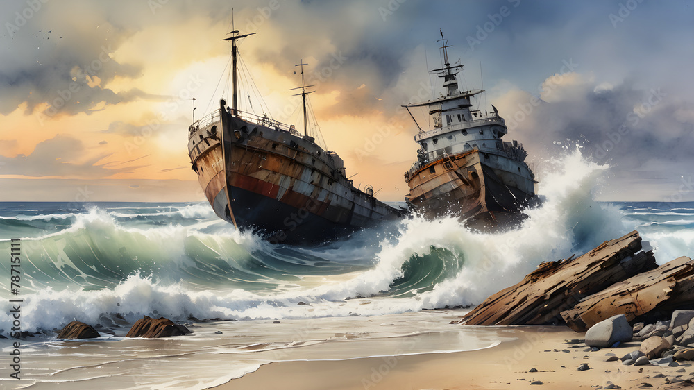 ship in the sea ship in the sea
