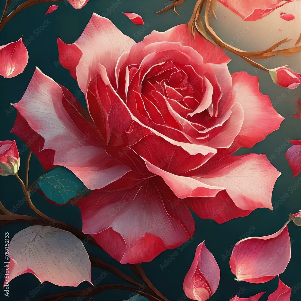  a series of decorative elements inspired by rose petals, perfect for enhancing website headers or email signatures." - obrazy, fototapety, plakaty 