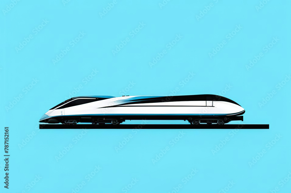 High speed train in the city at night. 3d rendering generative ai vector design