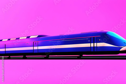 High speed train in the city at night. 3d rendering generative ai vector design