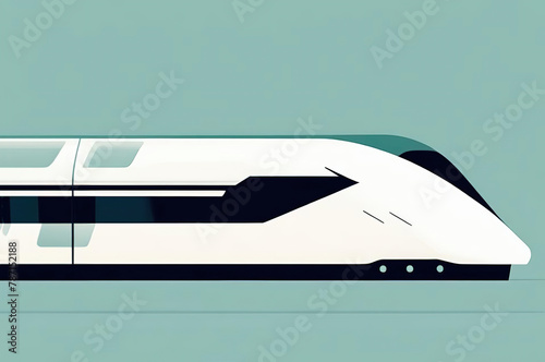 High speed train in the city at night. 3d rendering generative ai vector design
