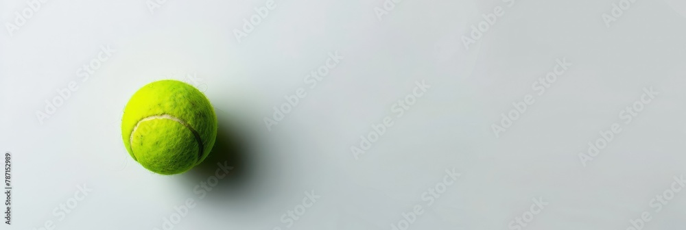 Minimalist Green Tennis Ball on Clean White Background for Sports Wallpaper or Imagery