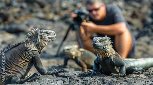 Wildlife Photographer Capturing the Essence of Galápagos Iguanas photo