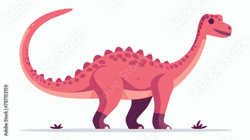 Pink dinosaur flat illustration on white Vector illustration © Megan