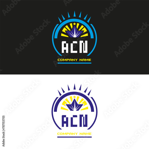 ACN letter logo vector design on black and white color background ACN letter logo icon design
