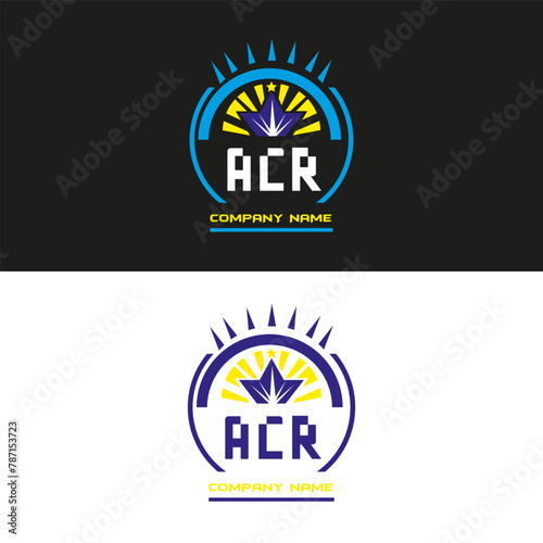ACR letter logo vector design on black and white color background ACR letter logo icon design
 photo