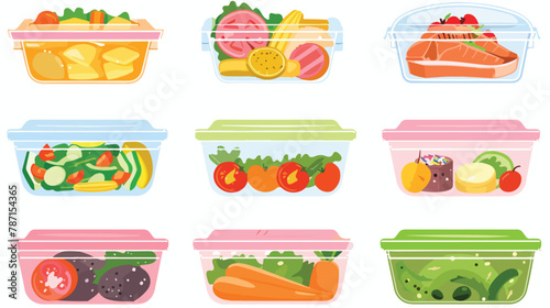Plastic lunch food storage container icon vector illustration © Megan