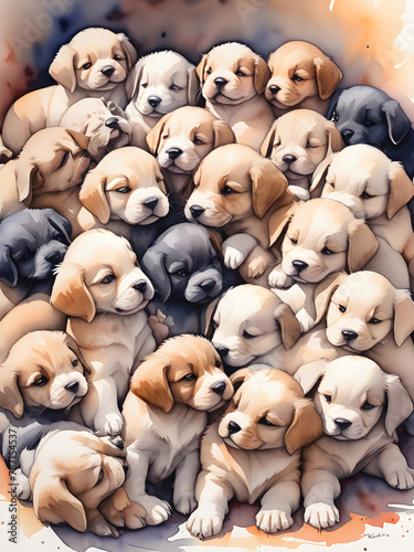 group of puppies © pla2u
