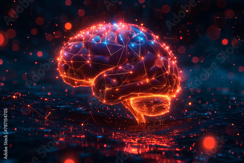 Wallpaper Mural Neural Network Concept with Digital Brain Visualization Generative AI image Torontodigital.ca