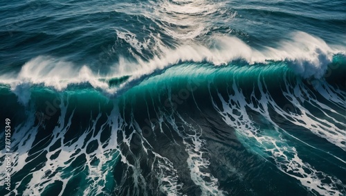 Aerial view of ocean waves