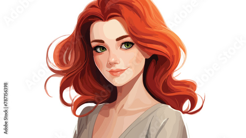 Portrait smiling woman young cartoon Vector illustration