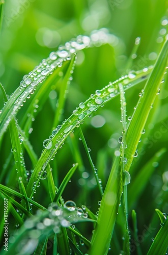 The grain rain, the green grass and dew in the fields, the dim background of spring